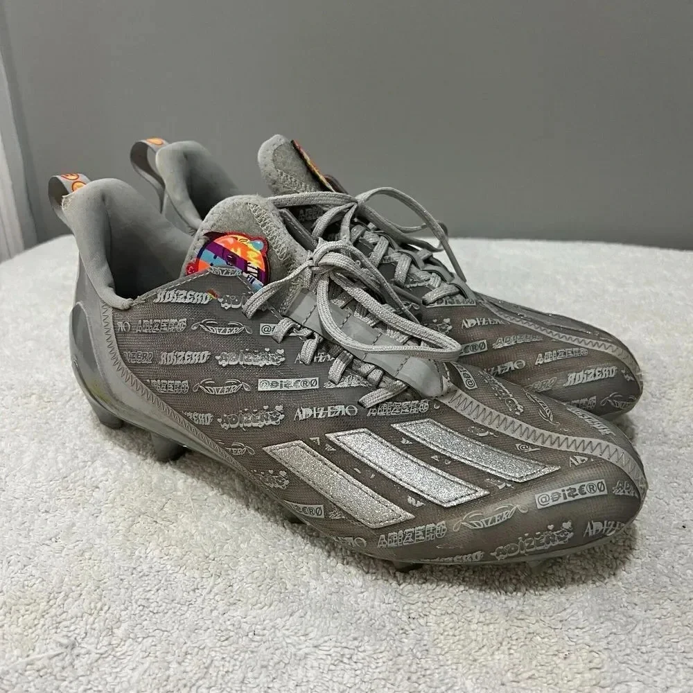 Adidas Adizero Mens Sz 9 Big Mood Silver Football Cleats GY4380